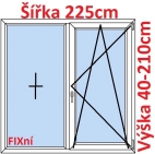 Dvoukdl Okna FIX + OS - ka 225cm